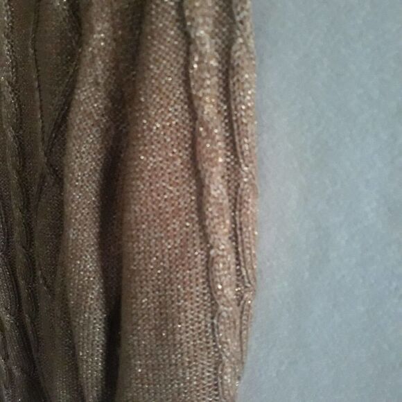 Apt 9 Sweater Top Womens Large Gold Metallic Sparkle Long Sleeves - Picture 5 of 11